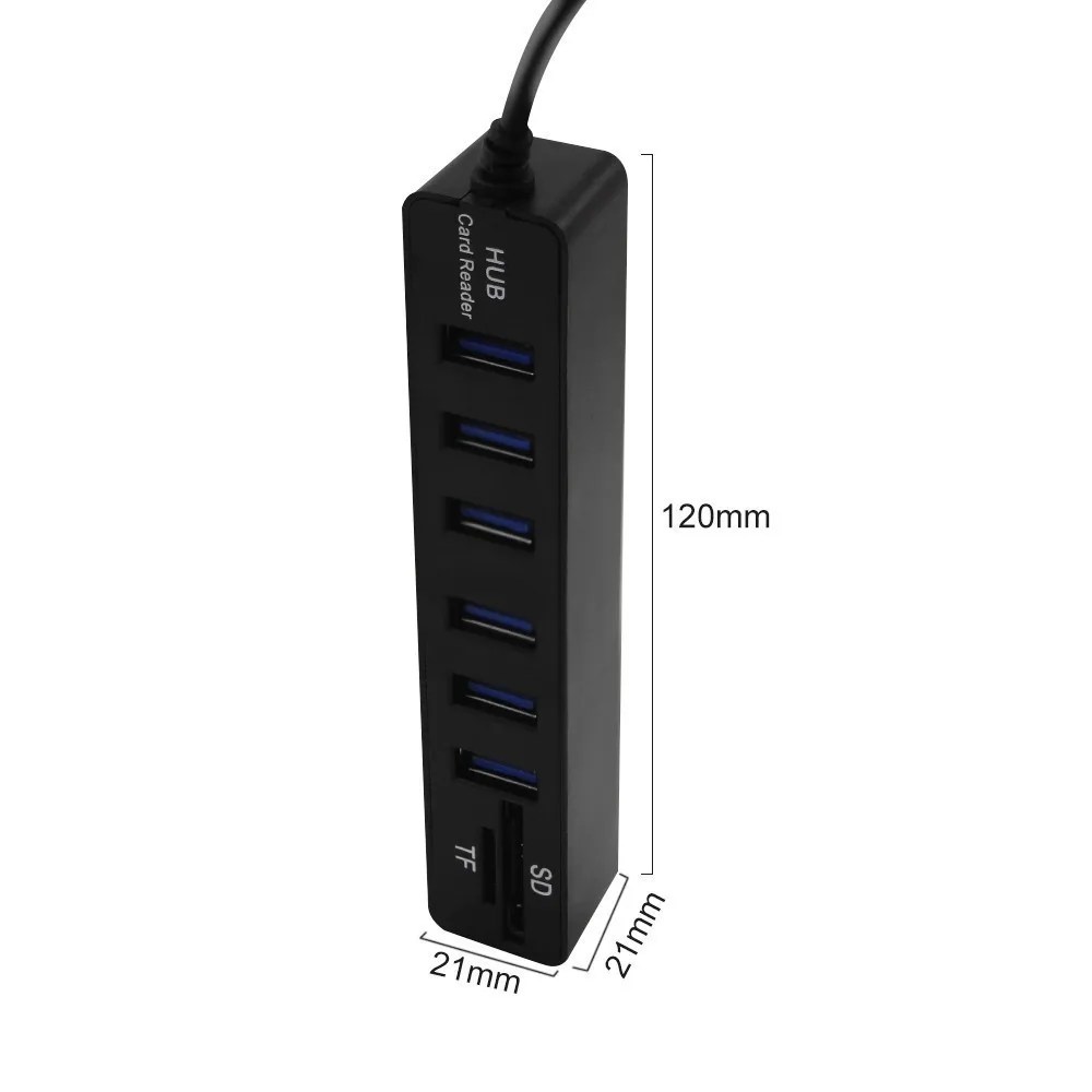 USB концентратор CHYI на 6 портов 2 0 со слотом для SD/TF карт|USB-хабы| |