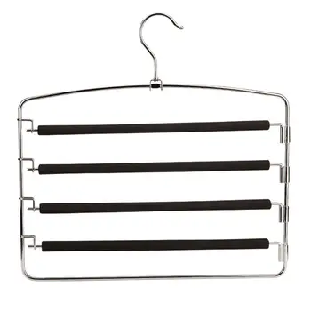 

Multifunctional Steel Pants Drying Rack Clothes Jeans Scarf Hanging Hangers Laundry Closet Storage
