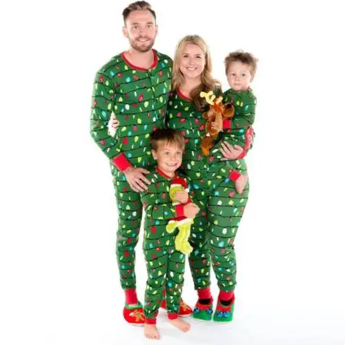 Pudcoco Семейные рождественские пижамные наборы, одежда для сна, ночная одежда, пижамный комплект