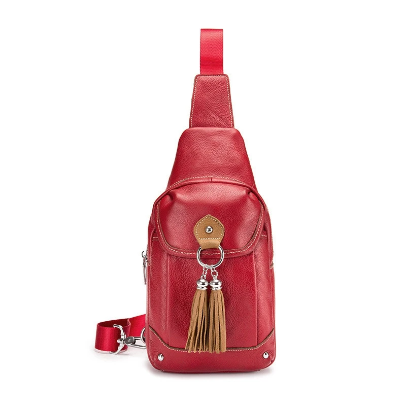 

BULLCAPTAIN Crossbody Bags for Women Messenger Chest Bag Packs Casual Bag Genuine Leather Single Shoulder Strap Pack
