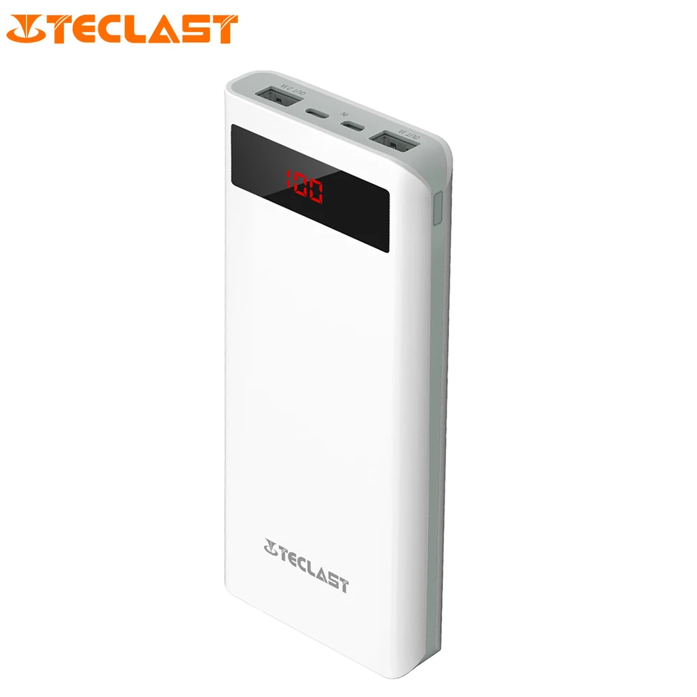 

Teclast T200E 20000mAh Power Bank Large Capacity Micro USB 8 Pin Dual Ports Fast Charging Upgraded Version Mobile power bank