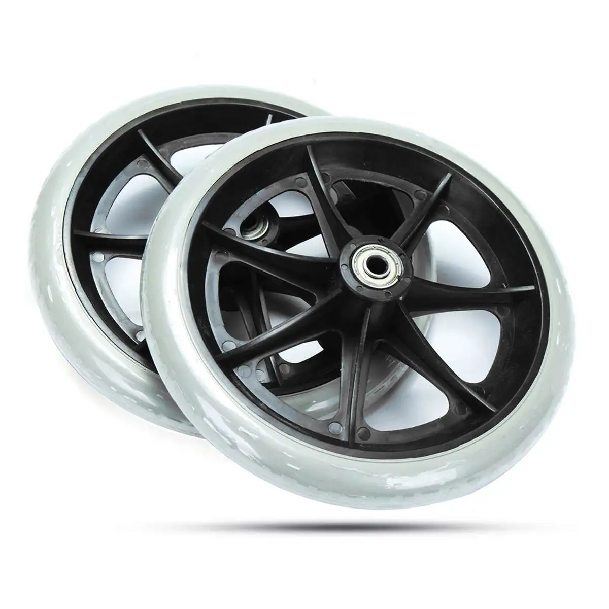2PCS 150mm(6") / 200mm (8'') Grey Rubber Small Non Marking Wheelchair