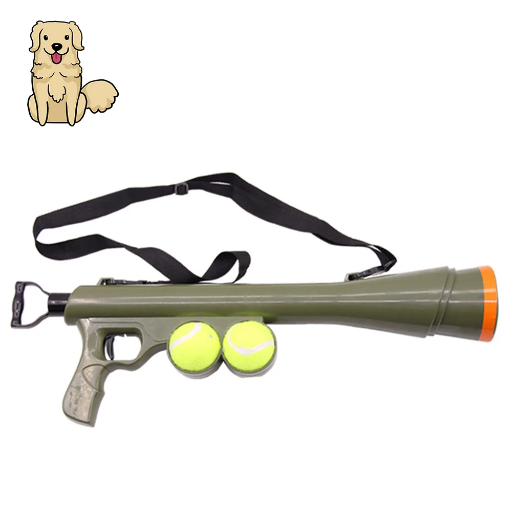 

Pet Tennis Ball Launcher Toy Pet Dog Training Toy with 2 Squeaky Balls for Pets Ball throw device Section emission