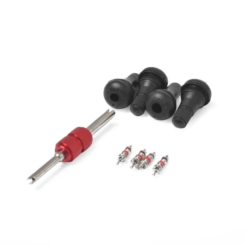 

VODOOL 4Pcs TR412/TR413/TR414/TR418 Snap-in Tire Valve Stems With 4 Valve Core Car Truck Tubeless Tyre Valve Core Removal Tools