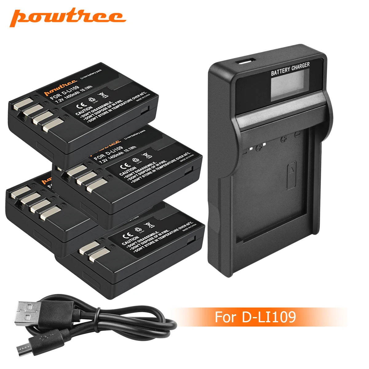 Зарядное устройство Powtree D Li109 DLi109 для вспышки с ЖК дисплеем|Перезаряжаемые