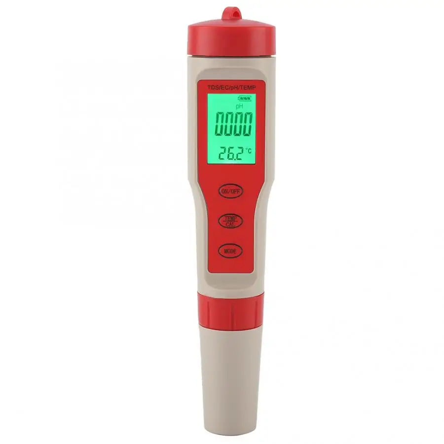 

Portable 4-in-1 PH/TDS/EC/Temperature Test Pen Water Quality Tester Monitor for Swimming Pool Drinking Water with Background