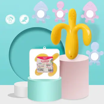 

Baby Silicone Teething Candy Wrapper Sound Teether Cartoon Animal Toy Gifts Toothbrush Banana Chewable Nursing Silicone Teethers