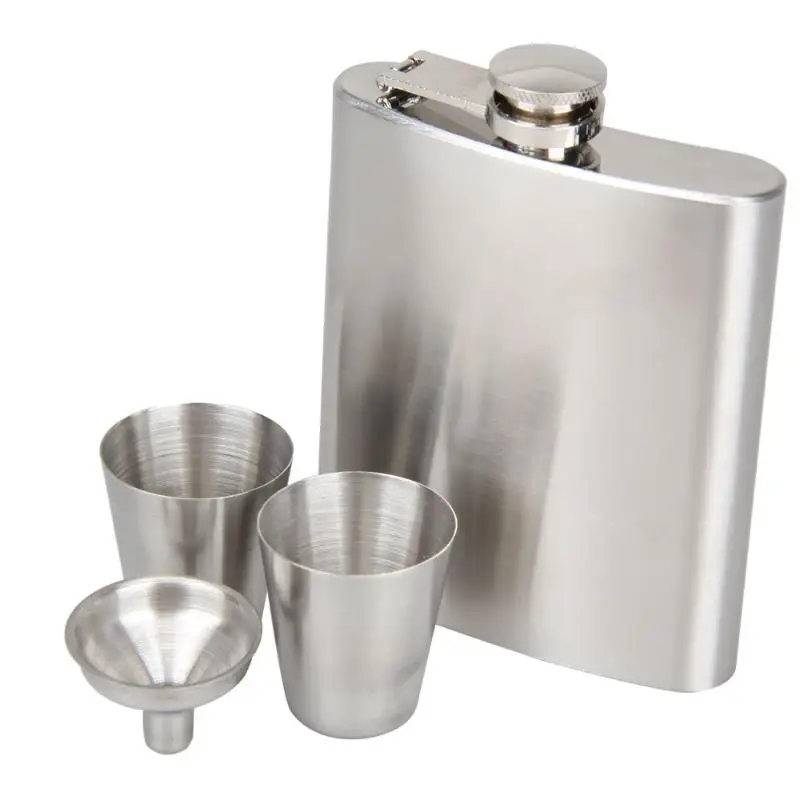 

5/6/7/8/10 oz Stainless Steel Hip Flask With Funnel Hip Pocket Flagon Whiskey Brandy Vodka Pot Bottle Accessories