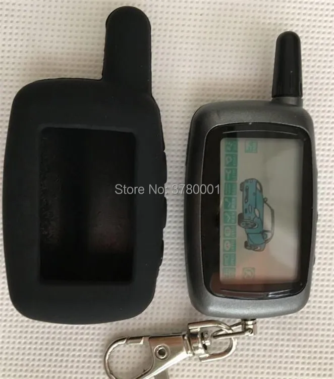 

A9 LCD Remote Control Russian Version Keychain + Silicone Key Case For Starline A9 2 Way Two Way Car Alarm System /fits A6 Twage