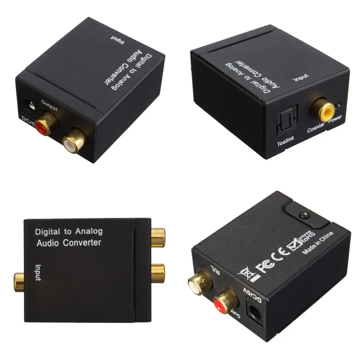 LEORY 5 в цифровой аналоговый L/R SPDIF коаксиальный RCA & оптический Toslink аудио конвертер
