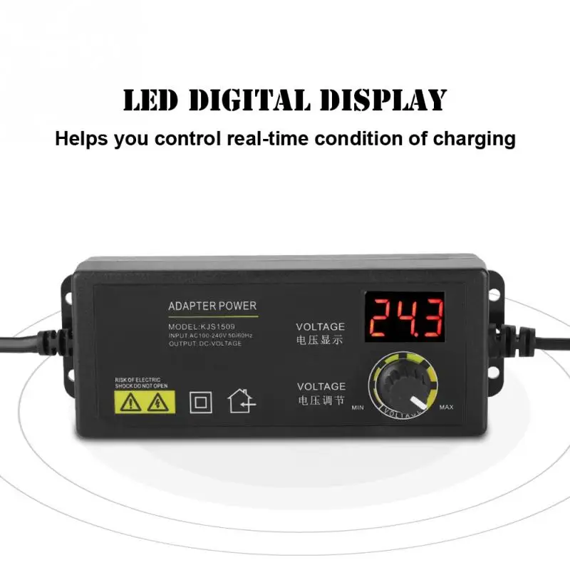 3 36V широкий диапазон Регулируемый адаптер питания анти помех 60W 1.7A AC DC