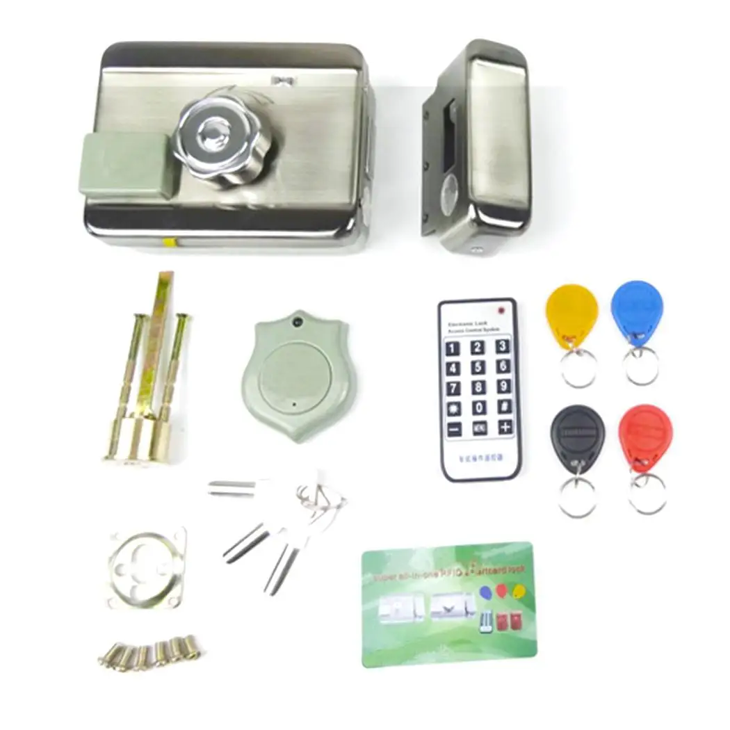 

Electronic Access Control System Integrated RFID With ID 38mA Reader Electric Single Double head Gate 12V Door 350mA Lock 95
