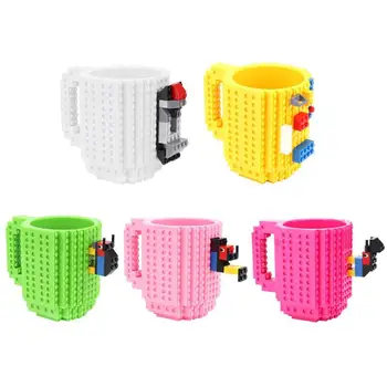 

350ml Coffee Mug Build-On Brick Mug Type Building Blocks Cup DIY Block Puzzle Mug Drinkware Drinking Mug 11 Colors