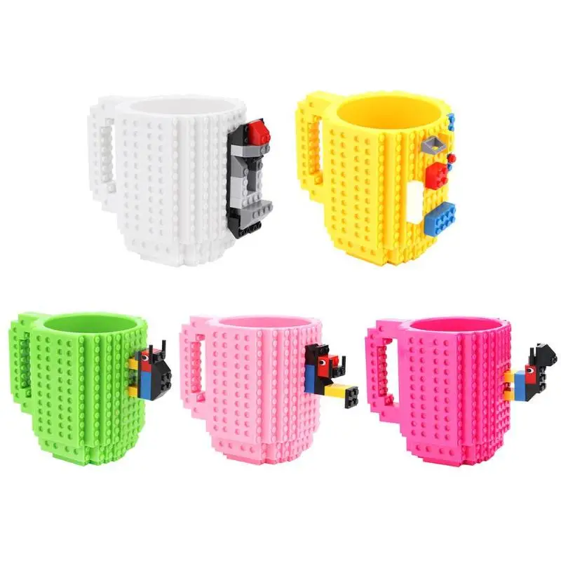 

350ml Coffee Mug Build-On Brick Mug Type Building Blocks Cup DIY Block Puzzle Mug Drinkware Drinking Mug 11 Colors