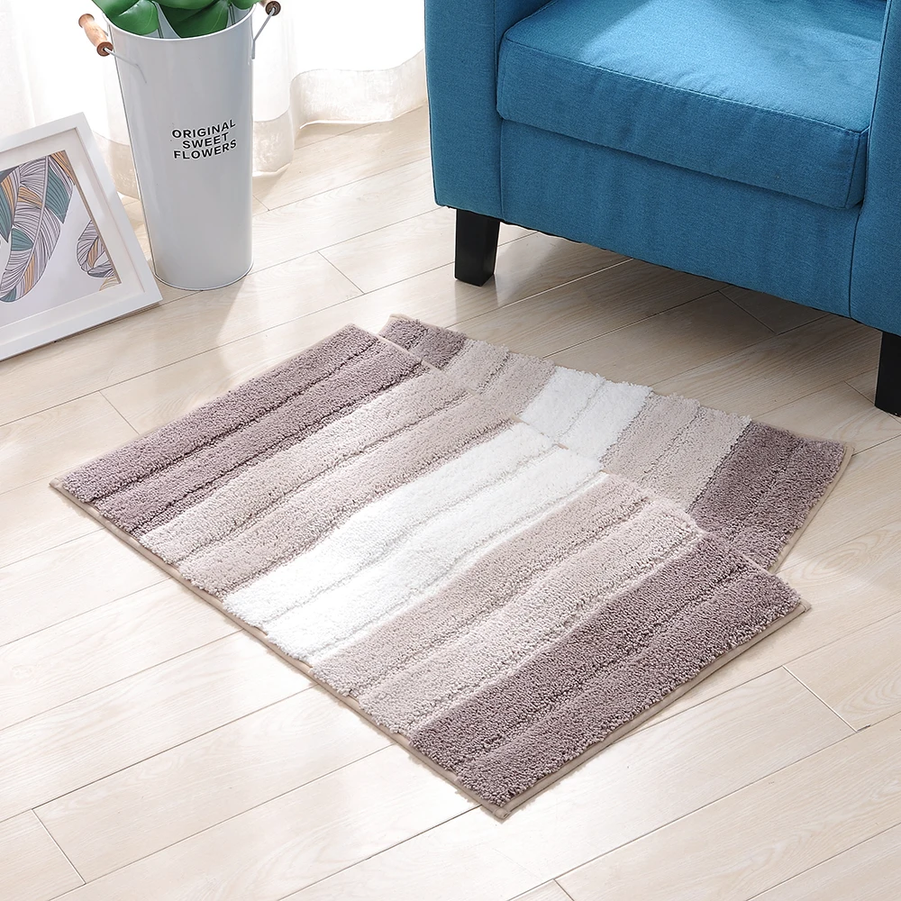 

Microfiber Rug Carpet Soft Indoor Bathroom Floor Mat Square Bedroom Carpet Anti-slip Water Absorbent Machine-Washable Carpet