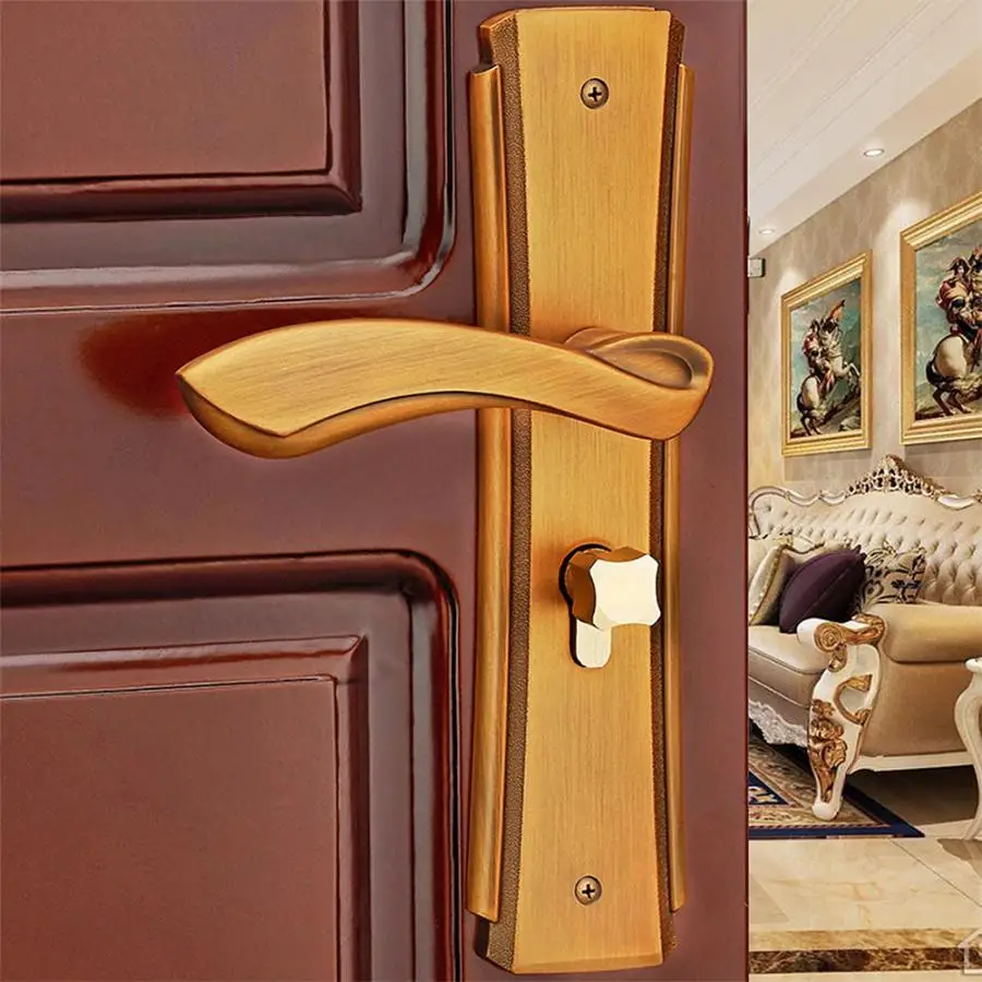 

Indoor Zinc Alloy Door Handle Lock Set Indoor Door Lever Mechenical Latch Home Security Lock