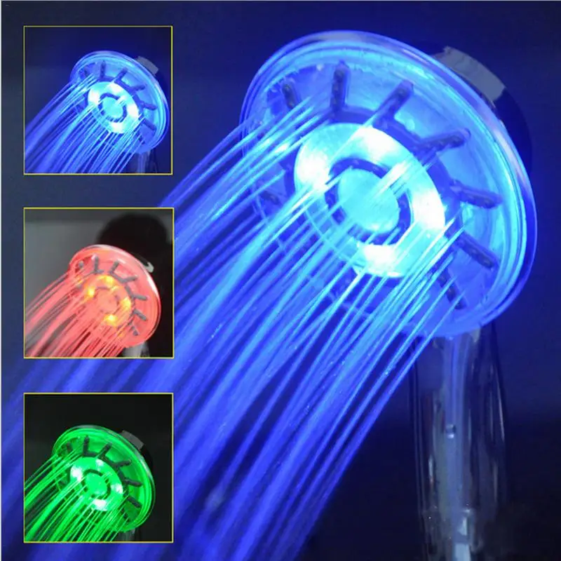 

Automatic LED Light Shower Head 3 Color LED Temperature Control Colorful Handheld Big Rain Shower Pressure Boost Shower