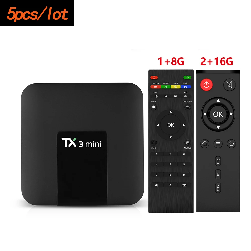 5pcs/lot TX3 MINI Android 10 Smart TV Box H616 Quad Core DDR3 2GB 16GB