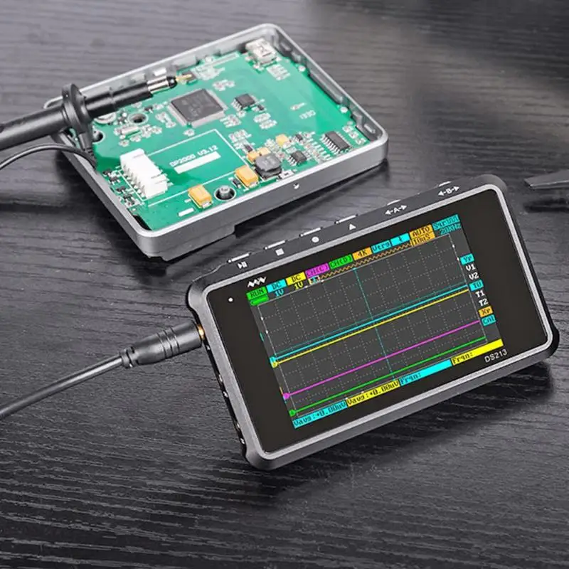 

DS213 Digital Oscilloscope 4 Channel Sampling Rate MCX 100MSa/S 3 Inch Colorful Screen Nano Quad Digital Oscilloscope Kit