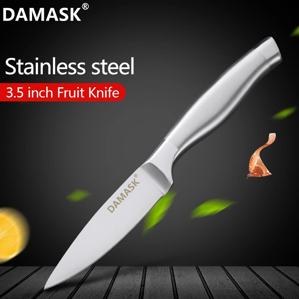 

Damask 3.5 Inch Paring Kitchen Knives Stainless Steel Brade Utility Chef Bread Slicing Cutlery Knives Ultra Sharp Cooking Tools