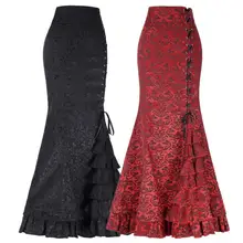 Новые модные юбки с принтом Женская Клубная одежда сексуальные женские длинные юбки красного цвета винтажные юбки женские Прямая горячая распродажа