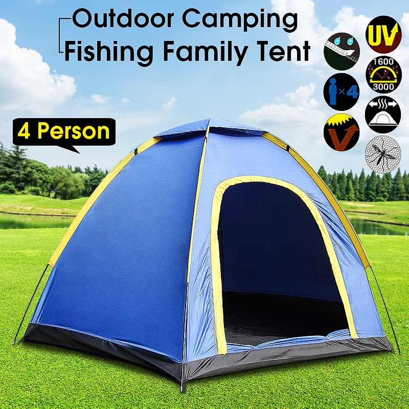 

3-4 Person Portable UV Resistant Waterproof Shade Shelter Outdoor Camping Family Beach Fishing Tent 190T Polyester Fabric