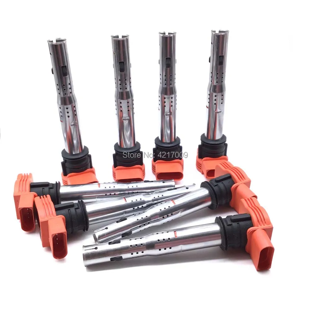 Катушка зажигания для Audi A4 A5 A6 A8 Q7 Q5 R8 VW Touareg 2 7 3 0 TDI V6 06D905115C 0986221052 06E905115A/B/C/D/E |