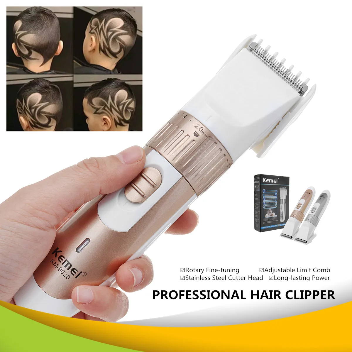 Profession Electric Hair Clipper Trimmer 220 240V 50Hz Rechargeable Shaver Haircut Razor Gold Silver Stainless Steel Detachable huismerk kopen in de aanbieding Profession Electric Hair Clipper Trimmer 220 240V 50Hz Rechargeable Shaver Haircut Razor Gold Silver Stainless Steel Detachable huismerk kopen in de aanbieding
