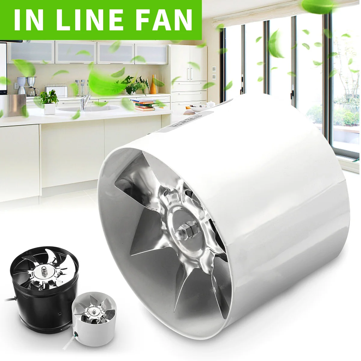 

4''/ 6'' In Line Fans Hydroponic House Room Window Air Vent Clean Cooling Toilet Bathrom Kitchen Ventilator Exhaust Fan