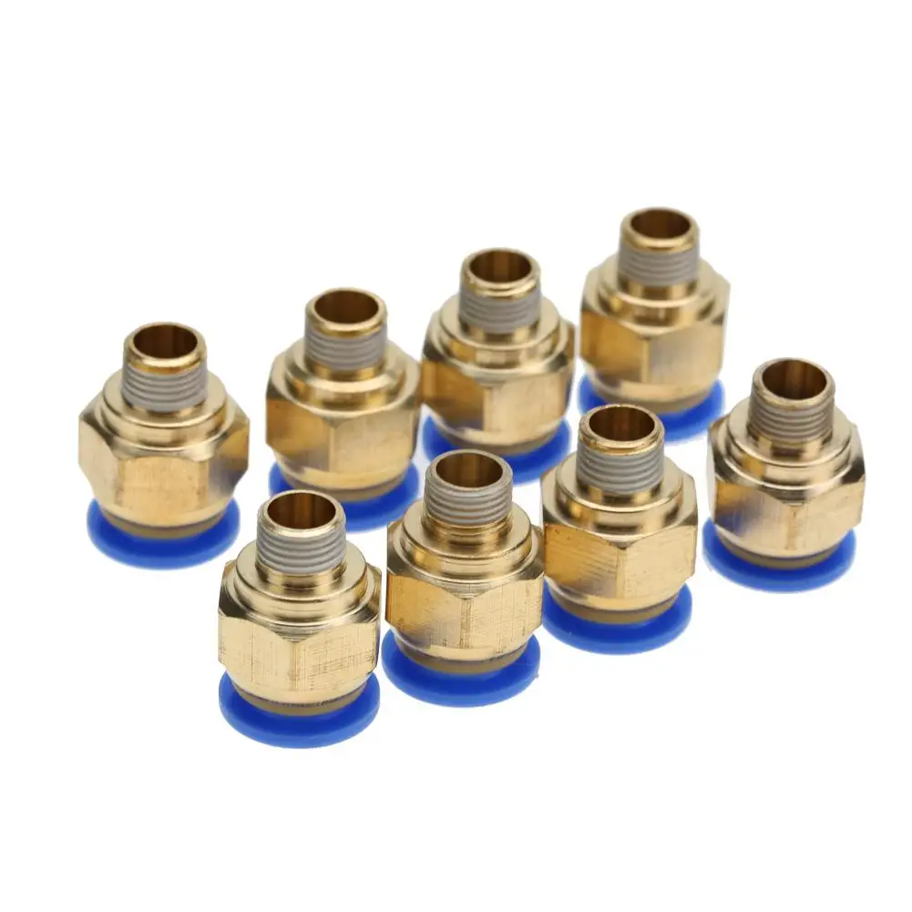 

10mm Air Pipe Connector Pneumatic Quick Fittings Male Thread Straight Push In Connectors 2019 new style functional