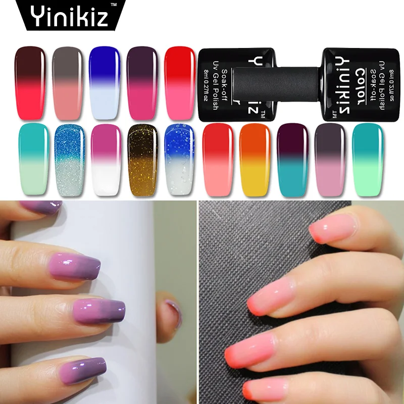 

Yinikiz Thermo Nail Polish Temperature Color Changing Gel Could Soak Off Nail Art Manicure Magic Change Base