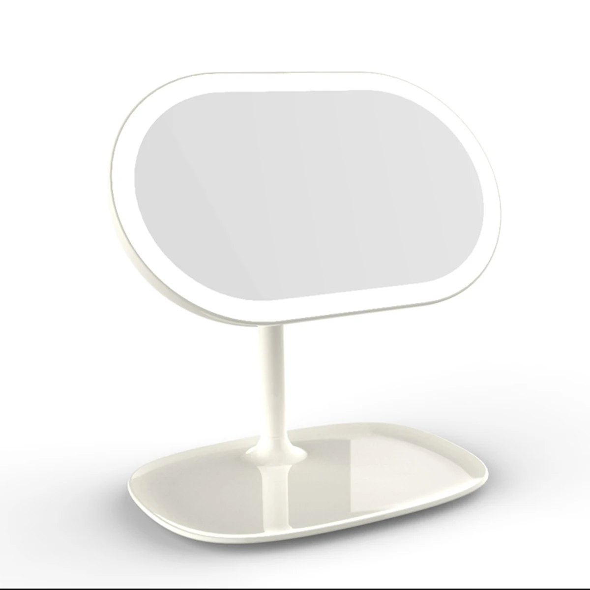 

Portable Makeup Mirror LED Rechargeable Powered Touch Screen 360 Degree Rotation Natural Light Tabletop Mirror Cordless
