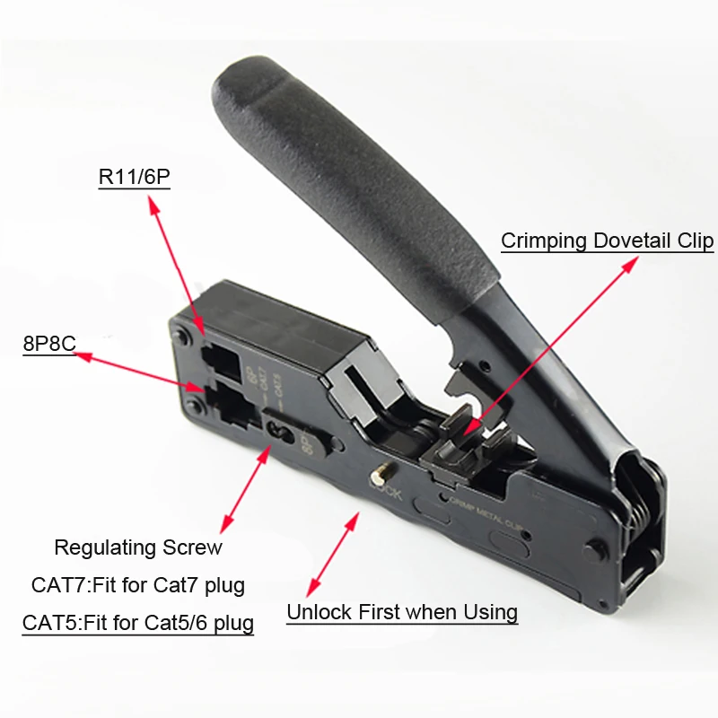 

RJ45 Tool Network Crimper Crimping Tools For Cat7 Cat6 Cat5e Cat5 STP Plugs RJ45 Connector Cables Multifunction Crimp Metal Clip