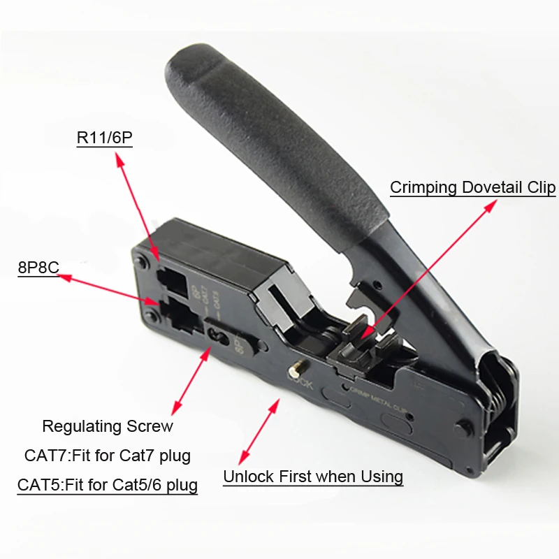 RJ45 инструмент сети Щипцы Обжимные Инструменты для Cat7 Cat6 Cat5e Cat5 STP вилки RJ45 разъем Кабели Универсальный обжимной металлический зажим