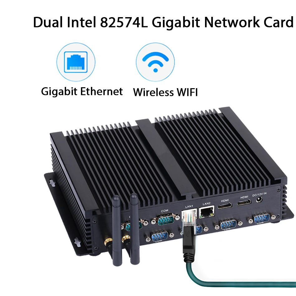 

Fanless Industrial PC,Mini Computer,Windows 10,Intel Celeron 2955U,[HUNSN MA05I],(Dual WiFi/2HD/4USB2.0/4USB3.0/2LAN/6COM)