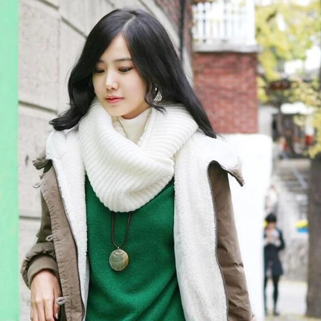 

Crochet Women Scarves Lovers design Winter Scarf Knitted Soft Wool Collar Solid Color Neck Warmer Shawl Wraps Warmer