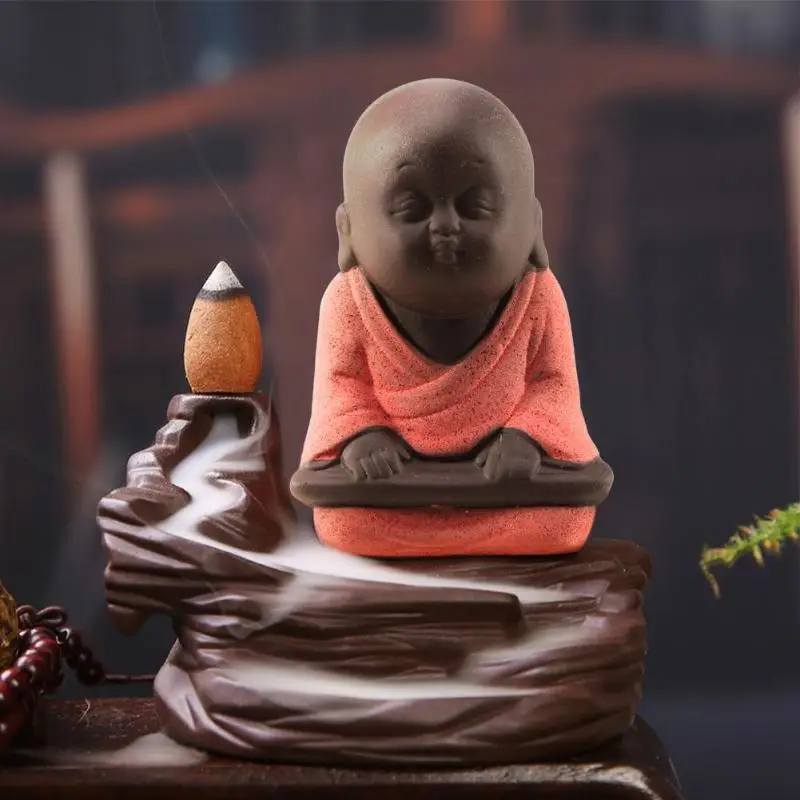 

Small Buddha Statue Tea Pet Purple Sand Pottery Home Office Car Monk Figurine Decoration Ornaments Crafts Decorative Ceramic orn