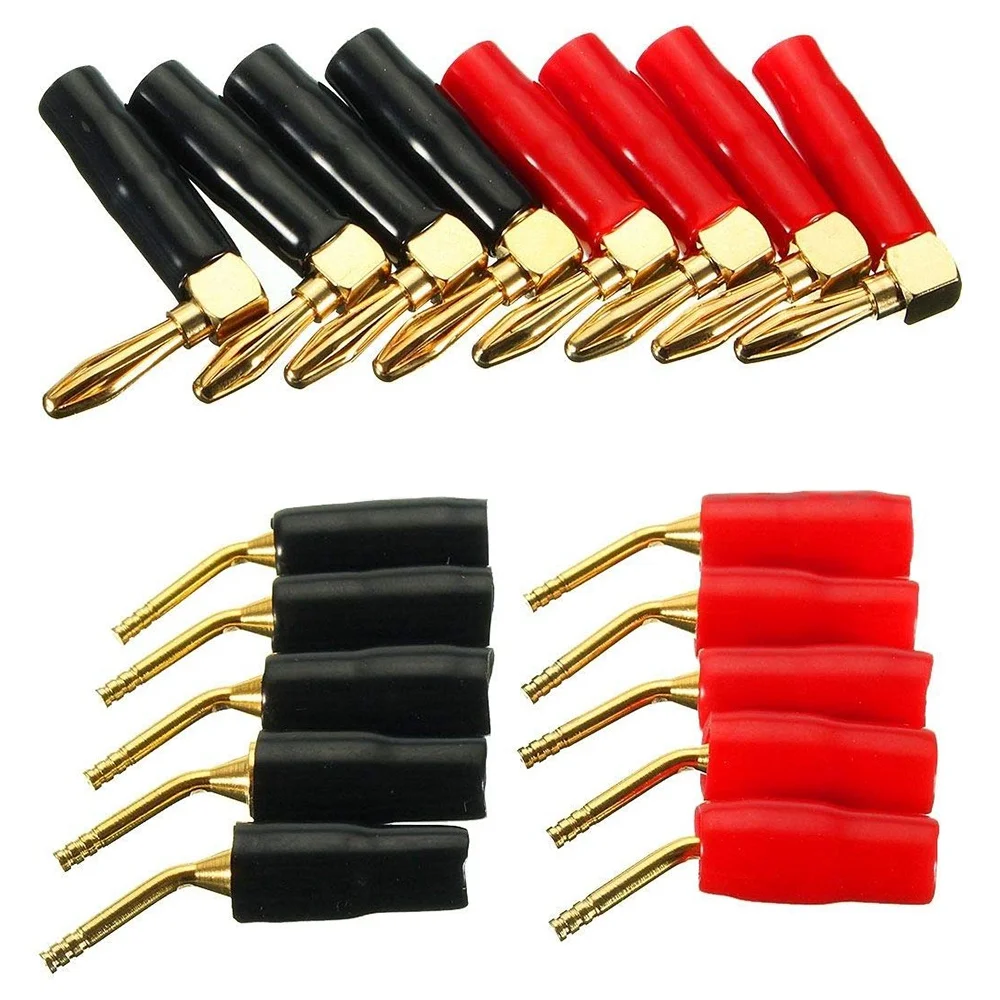 2-Type 2mm/4mm Elbow Gold Banana Plug Audio Speaker Wire Pin Cable Connector 2mm | Электроника