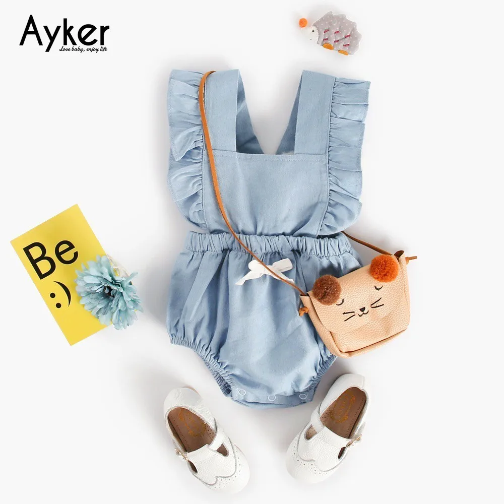 

2019 Newborn Bodysuit Baby Girl Summer Clothes Toddler Sleeveless Costum Clothing Jumpsuit Cotton Baby Climbing Clothes Outfits