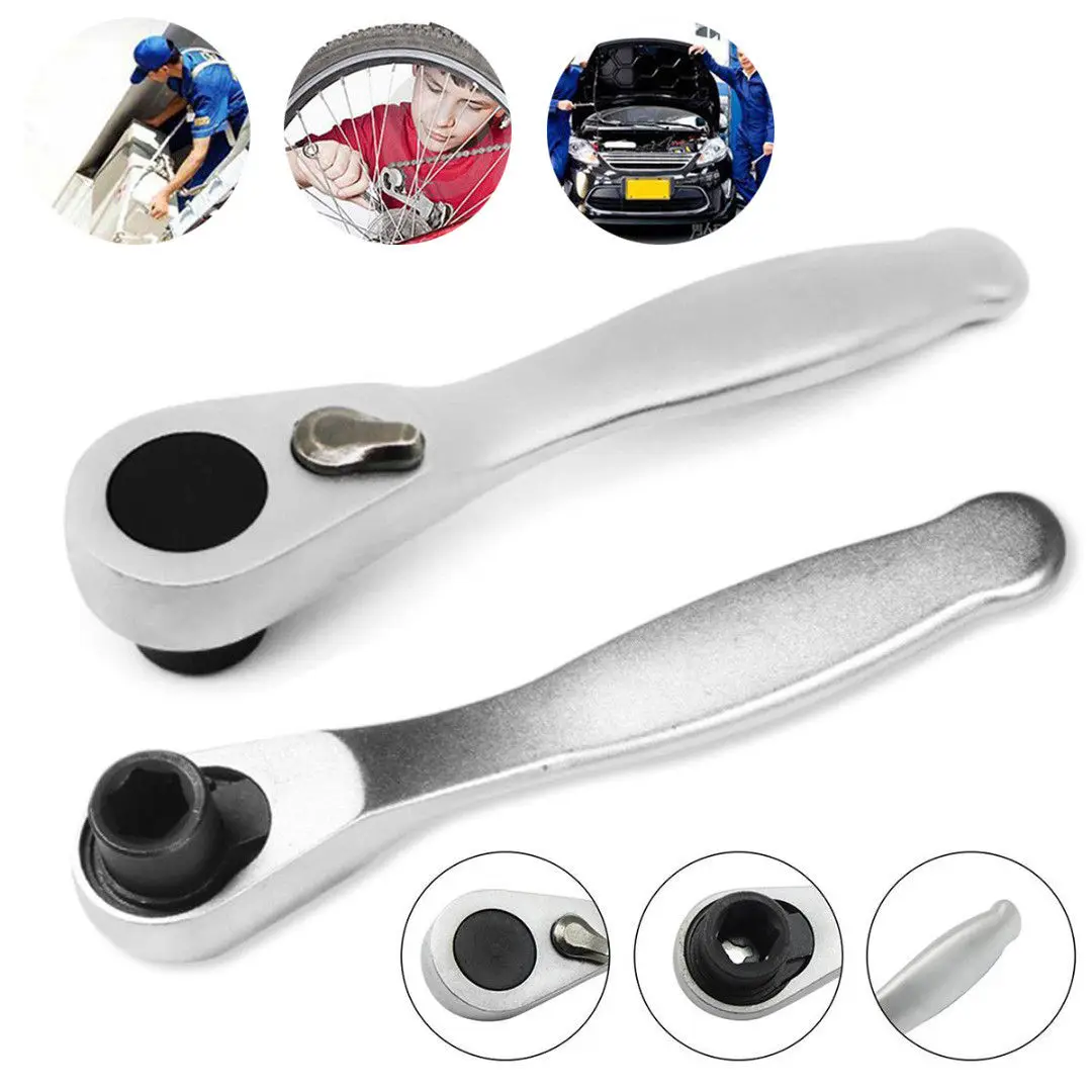 

Mini Ratchet 1/4" Drive Ratchet Handle 72 Teeth Quick Release Socket Spanner
