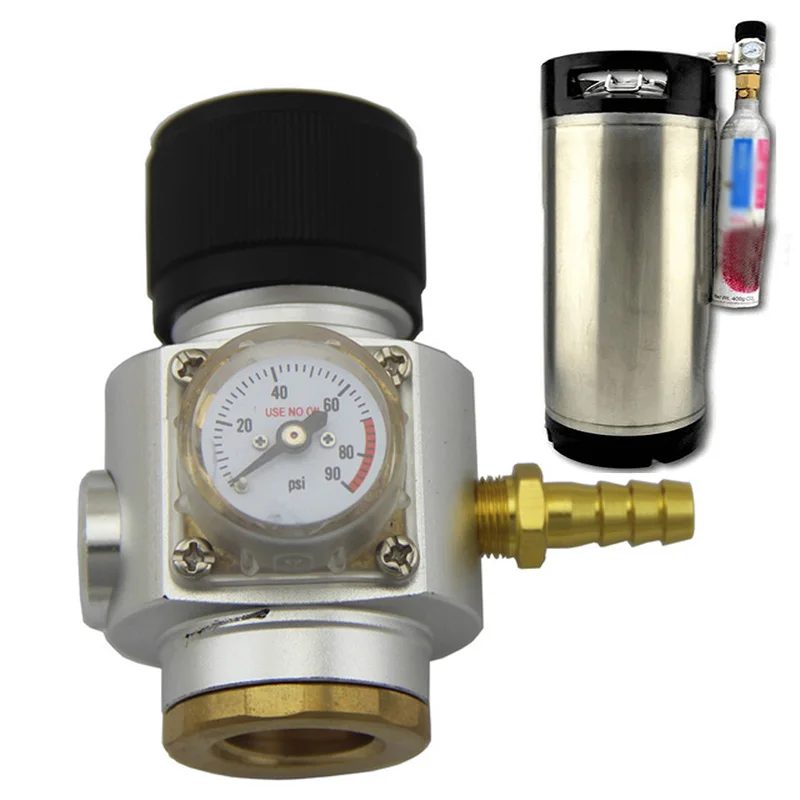 

Corny Keg Co2 Mini Gas Regulator CO2 Charger Kit 0-90 PSI For Sodastream Soda Durable for European Draft Beer Kegerator