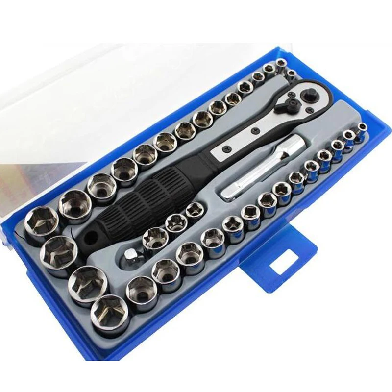 

38Pcs Socket Set 3/8 Inch/ Driver Metric Ratchet Socket Wrenches Tool Box Kit Chrome Vanadium Steel Repair Tool