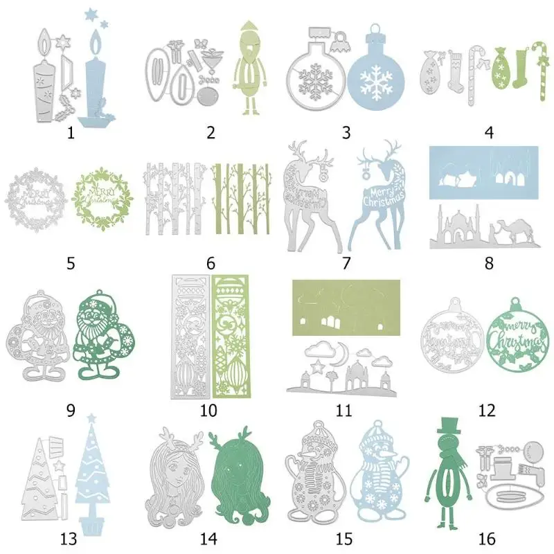 

Christmas Dies Metal Cutting Dies Stencils for Scrapbooking Embossing Dies Cut Photo Album Card Xmas Gift DIY Making Graft Dies