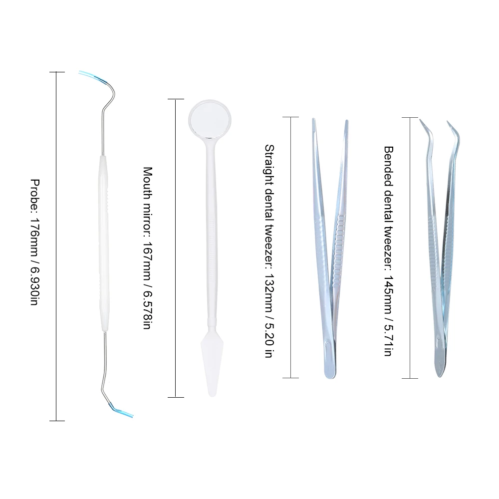 Высокий 4 шт./компл. гигиена полости рта уход стоматологические инструменты из нержавеющей стали средства для удаления зубного камня отбеливающий набор для чистки зубов зонд рот зеркало