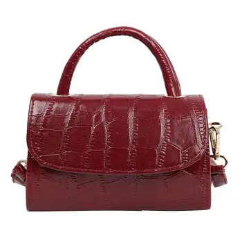 

Ladies Vintage Leather Shoulder Hand bags Small Women Stone Pattern Messenger Bags Solid Mini Crossbody HandBags