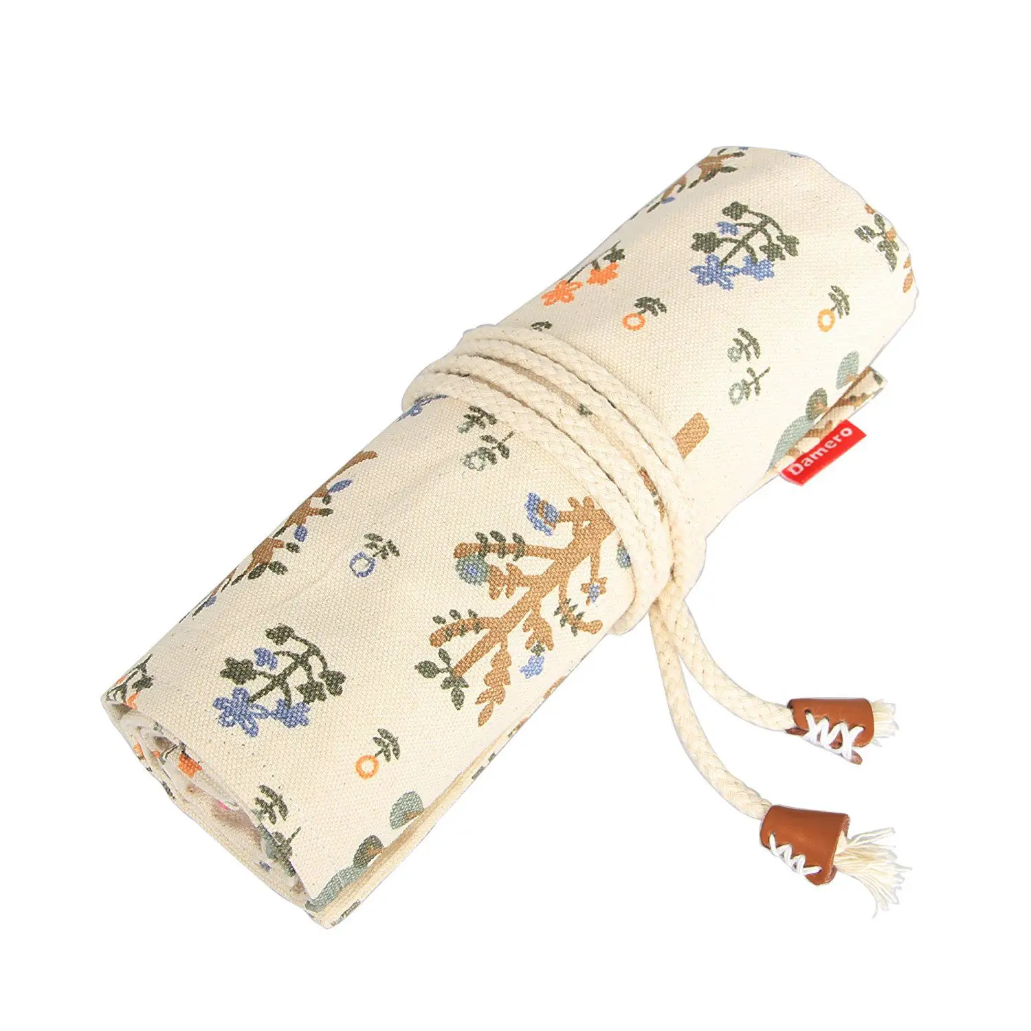 

Canvas Pencil Wrap Case, Pencils Roll Hold for 36 Colored Pencils (NO Pencils included), Sapling, 36 Holes