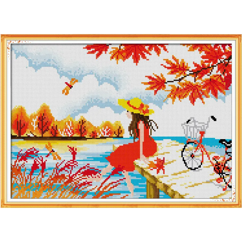 

Diamond Embroidery Full Display Diamond Mosaic Diamond Painting Waiting in autumn Diamond Embroidery Kit Scemery Home Decoration