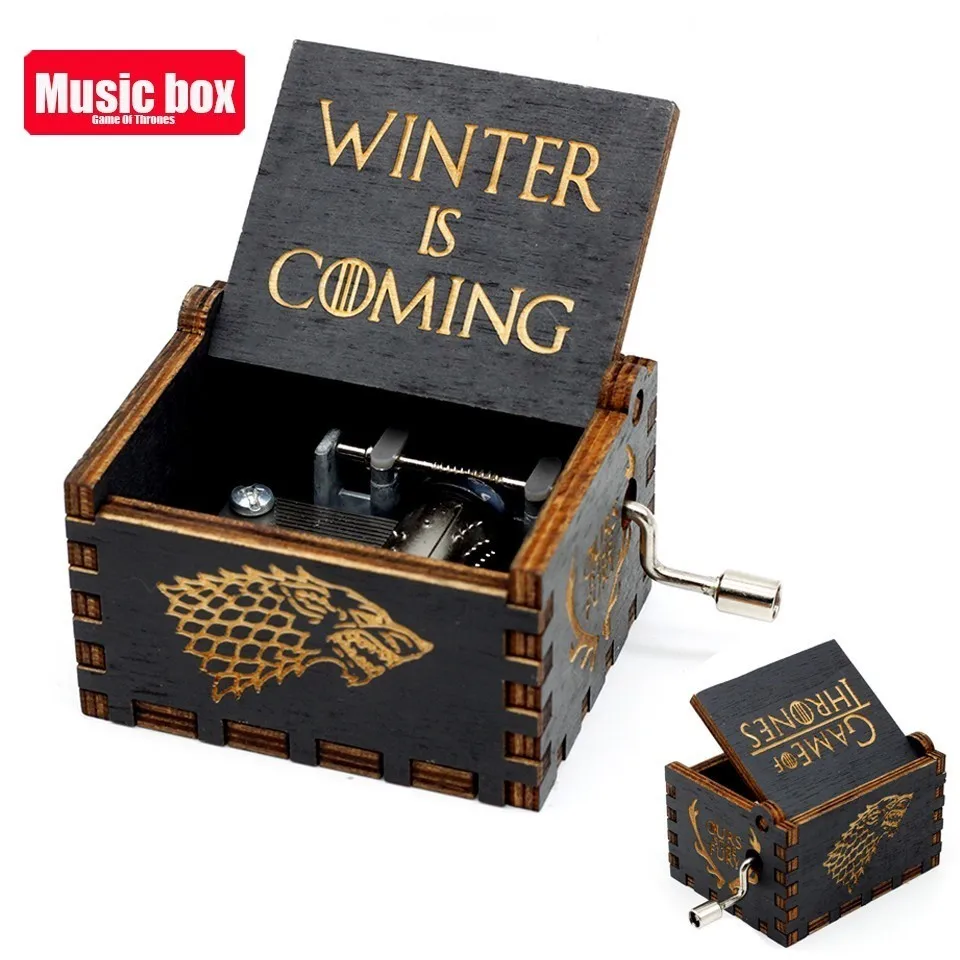 

Hot Sale Black Music Box Zelda Game of Thrones Star Wars The Godfather Castle In The Sky Hand Cranked Theme Music Birthday Gift