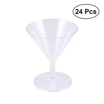 

24pcs 60ML Shatterproof Plastic Disposable Martini Glasses Drink Champagne Whiskey Cocktail Glasses for Party