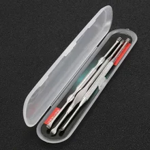 3 шт. из нержавеющей стали серебряные ушные палочки двухсторонние ушные палочки очиститель инструмент Curette ложка для удаления серы из уха оч...(China)